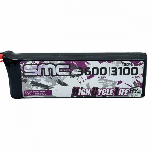 SMC HCL-HVP Flight 11.4V 3600mAh 75C Lipo Flight Battery EC3