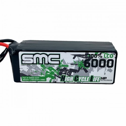 SMC HCL-HP 22.2V 6000mAh 80C Flight Pack Lipo Battery