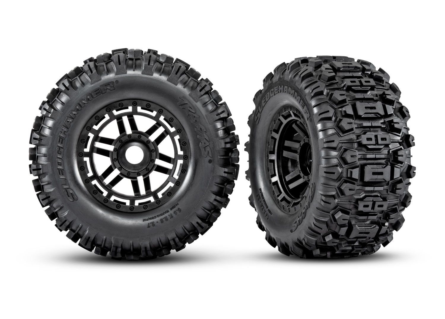 Traxxas Maxx Pre-Mounted Sledgehammer Tires w/2.8" Wheels (Black) (2) (17mm Hex)