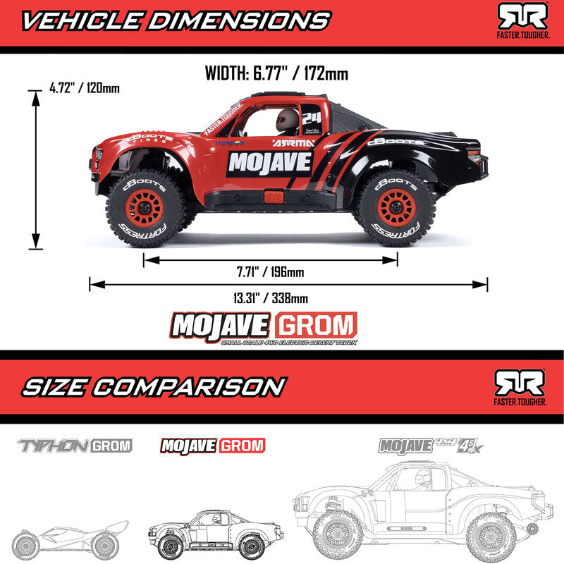 Arrma Mojave GROM Brushed 4X4 Small Scale Desert Truck RTR with Battery & Charger