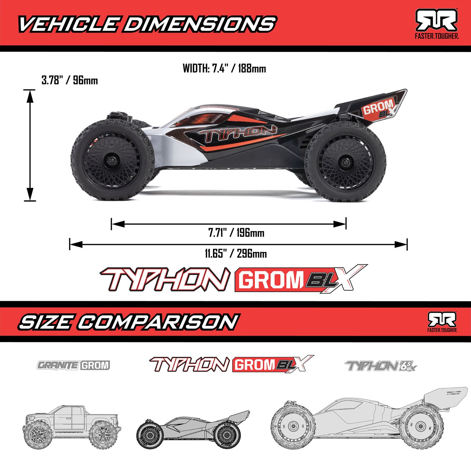 Arrma Typhon GROM 223S BLX Brushless 4x4 Small Scale Buggy RTR