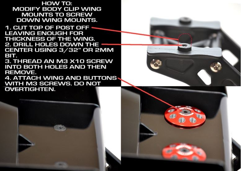 Exotek 22mm 1/8 XL Aluminum Wing Buttons (2) (Assorted Colors)