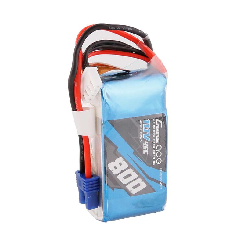 Gens Ace 11.1V 800mAh 3S 45C Batería Lipo: EC2