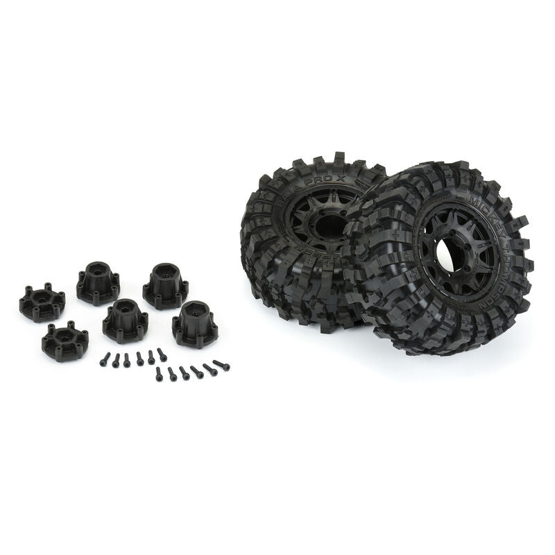 Pro-Line Mickey Thompson Baja Pro X 2.8" Mounted Tires w/ Raid Wheels (2) 12/14mm Hex