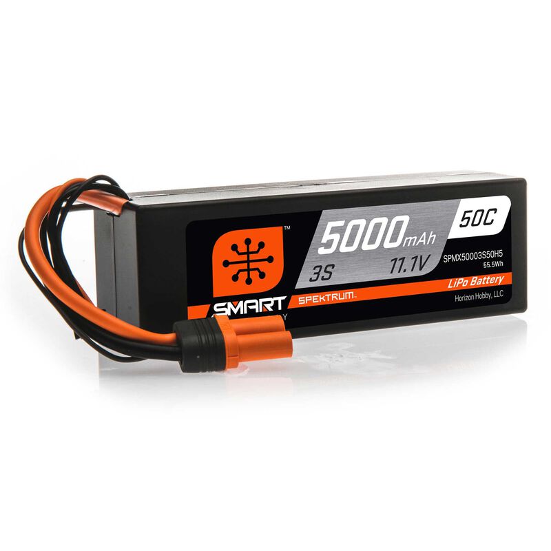 Spektrum Smart 3S Powerstage Surface Bundle: 5000mAh 3S 50C LiPo Battery (IC5) / 100W S100 Charger