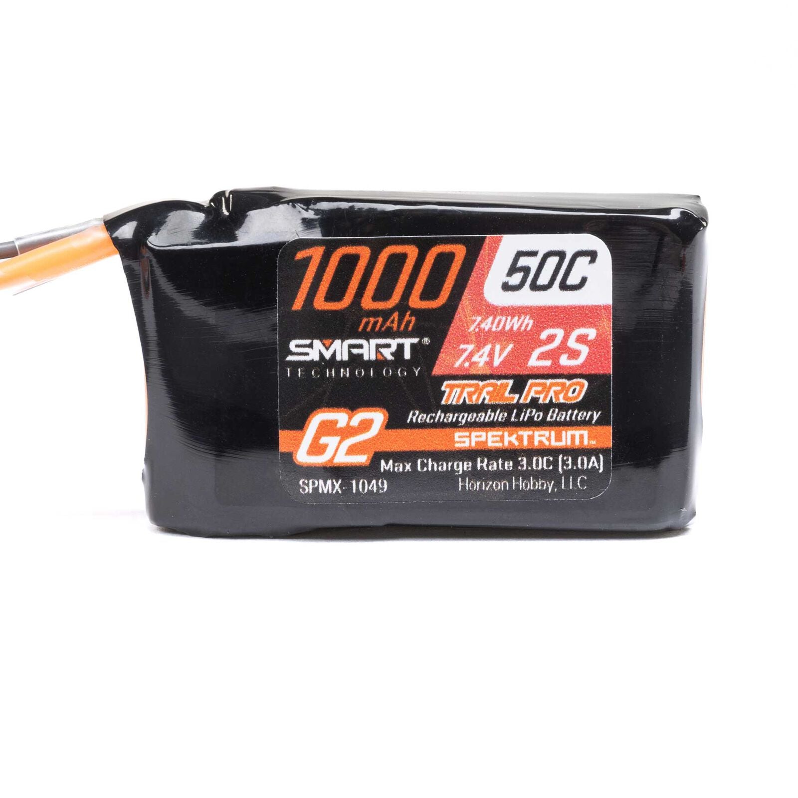 Spektrum RC 7.4V 1000mAh 2S 50C Smart G2 Trail Pro LiPo Battery: IC2