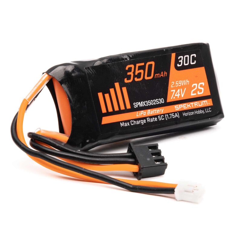 Spektrum RC 7.4v 350mAh 2S LiPo: SCX24 PH 2.0