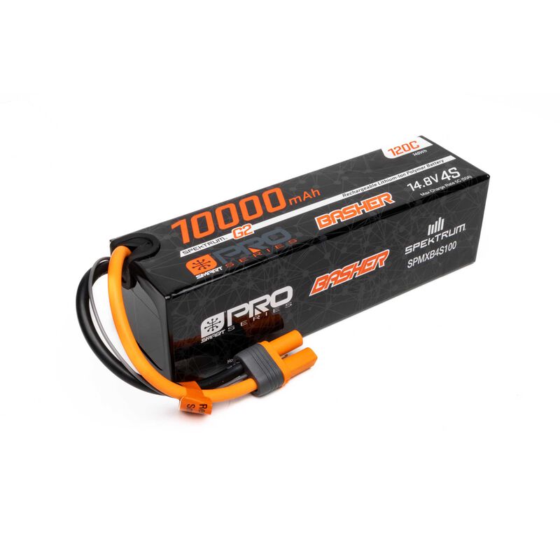 Spektrum RC 14.8V 10000mAh 4S 120C Smart G2 Pro Basher LiPo: IC5