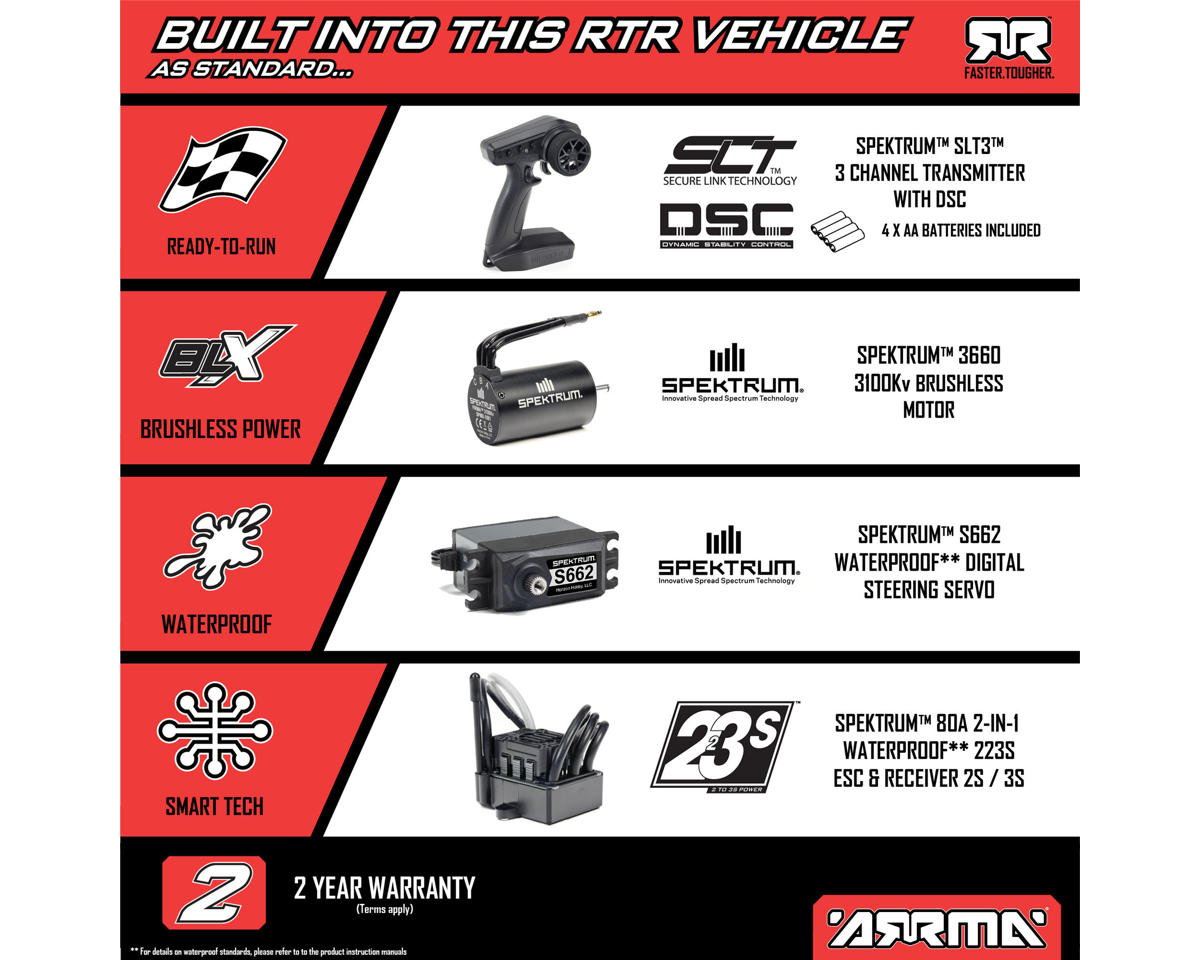 Arrma Granite 4x4 V4 223S DSC 1/10 RTR Brushless 4WD Monster Truck  w/Spektrum SLT3 2.4GHz Radio (Assorted Colors)