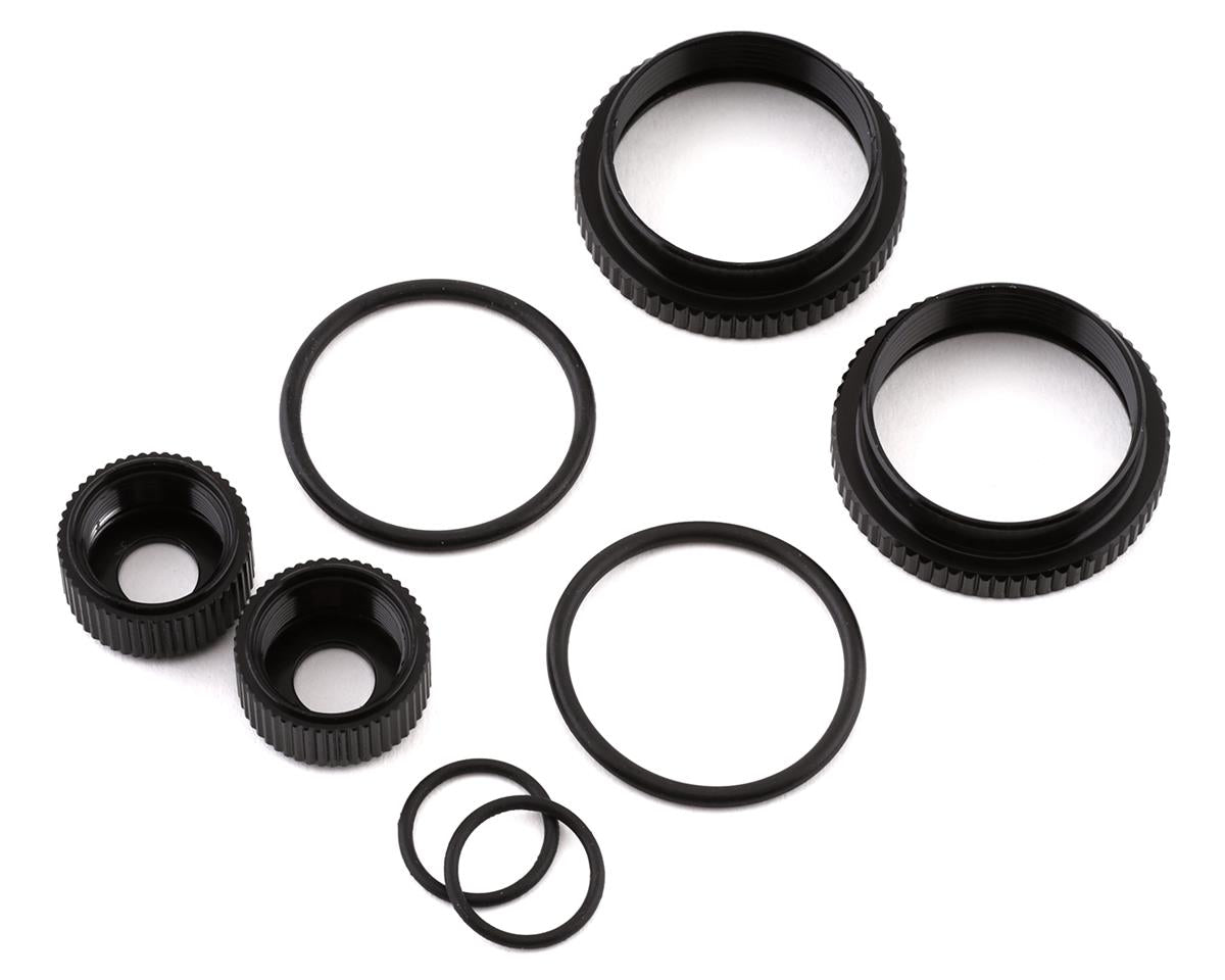 Team Associated RC8B3.2/T3.2 16mm Shock Collar & Seal Retainer Set (Black)