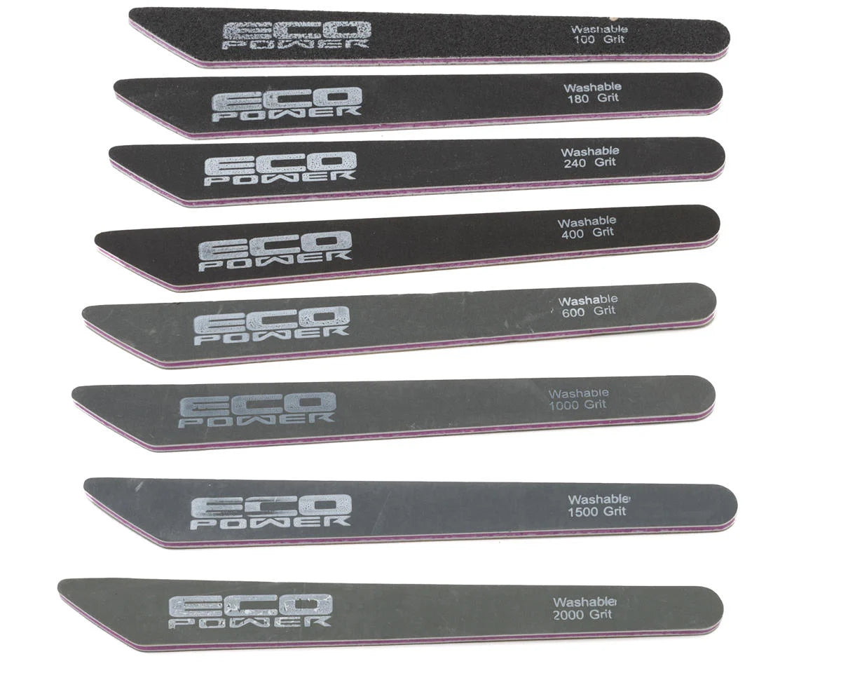 EcoPower Assorted Grit Sanding Sticks Set (8)