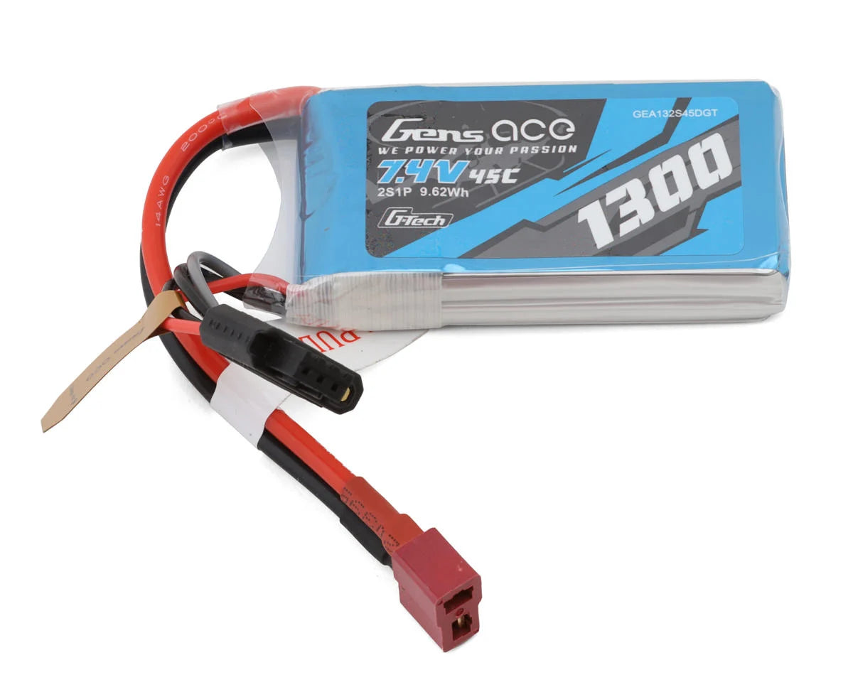 Gens Ace G-Tech Smart 2S 7.4V 1300mAh 25C LiPo Battery w/T-Style Connector