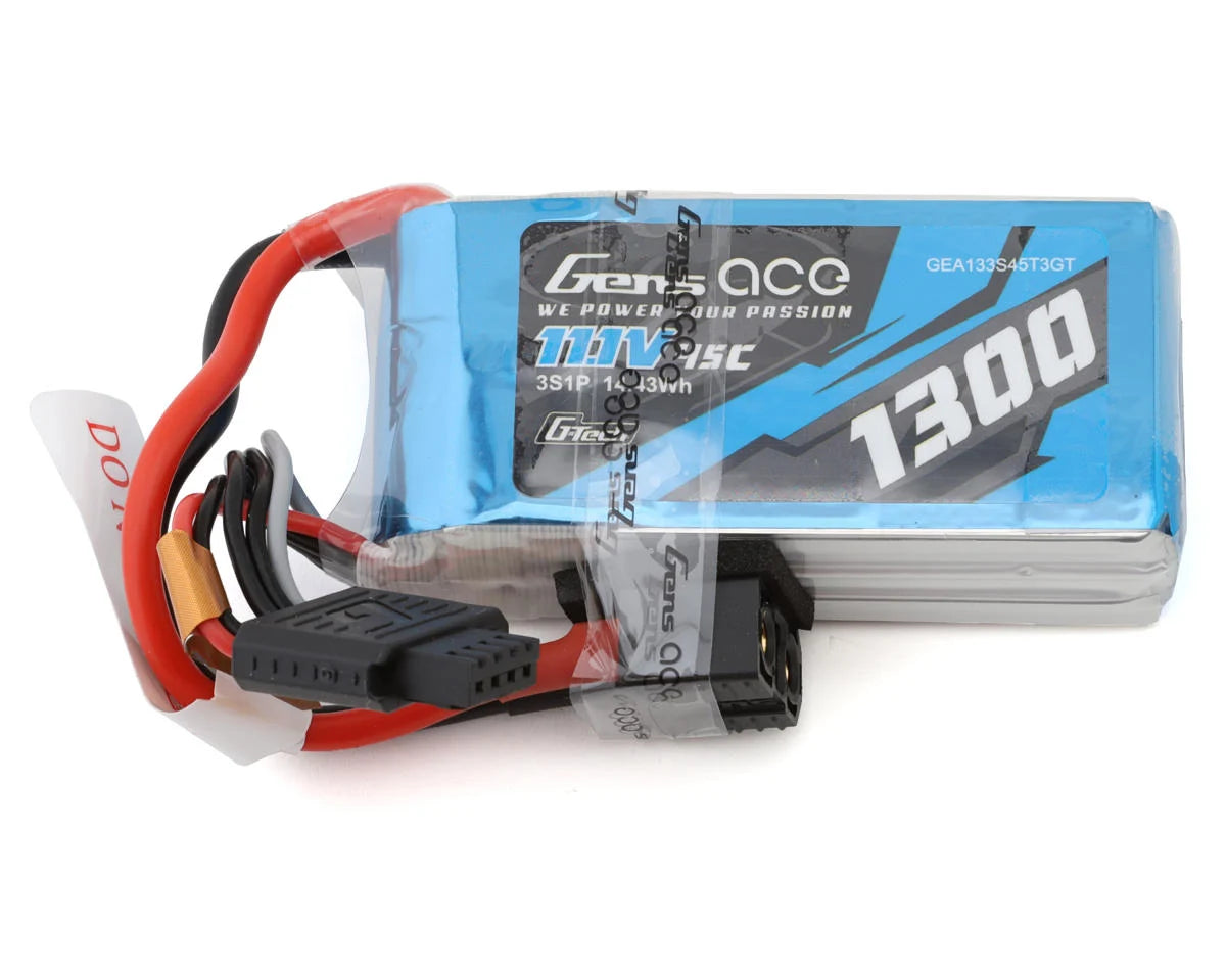 Gens Ace G-Tech Smart 3S 11.1V 1300mAh 45C LiPo Battery w/Universal Connector