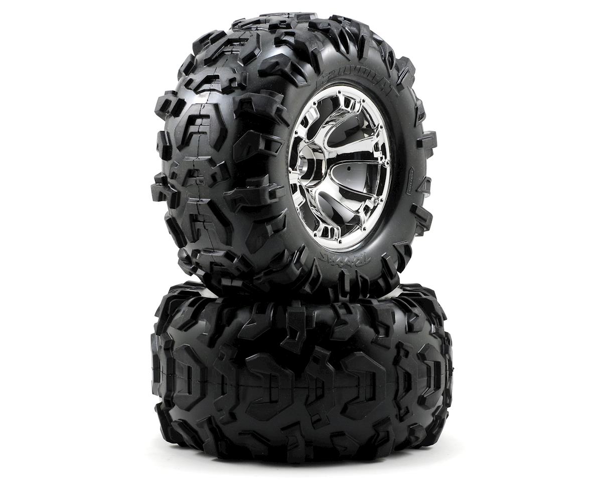 Traxxas Canyon 3.8" Pre-Mounted Tires w/Geode Wheels (2) (Summit) (Chrome)