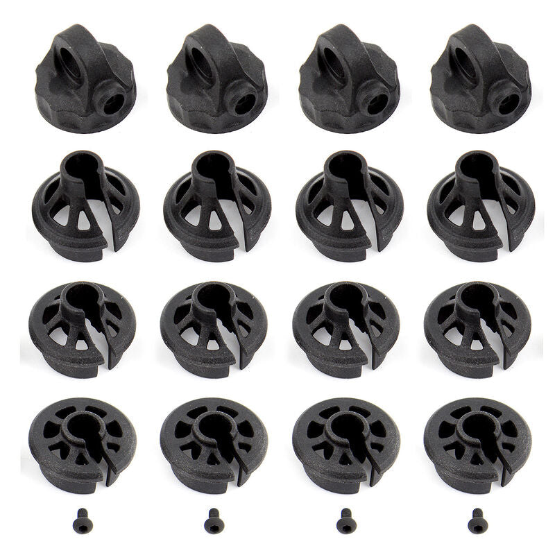 Team Associated B6.1/B6.1D Shock Caps & Spring Cups