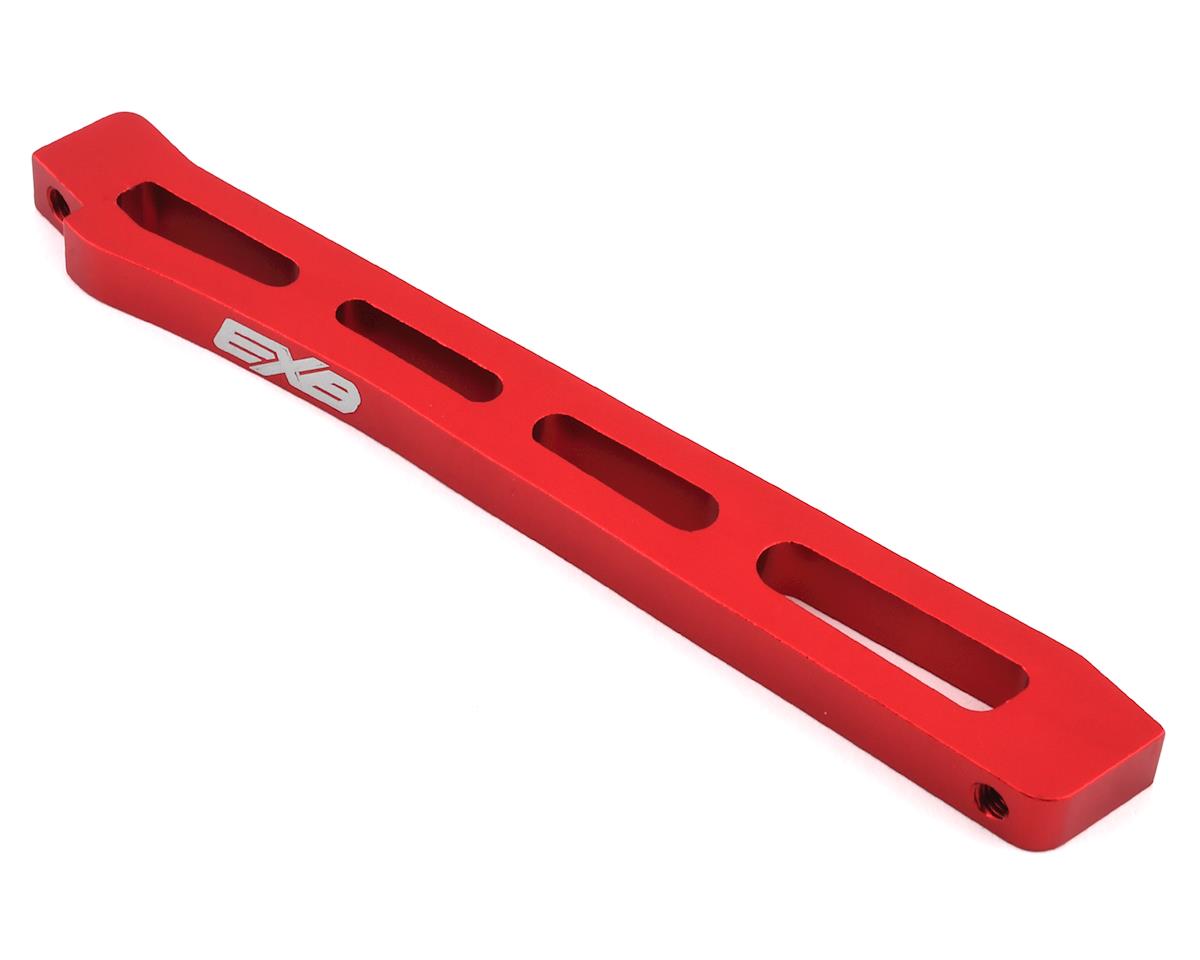 Soporte de chasis de aluminio central delantero Arrma EXB de 118 mm (rojo)