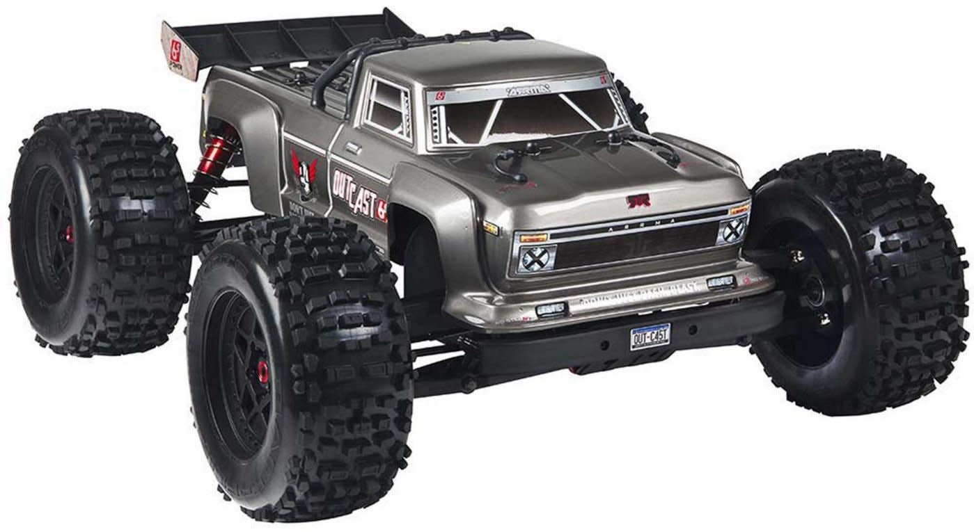 Arrma Outcast 6S BLX Brushless RTR Monster Stunt Truck (Plata) (V4) *Discontinuado 